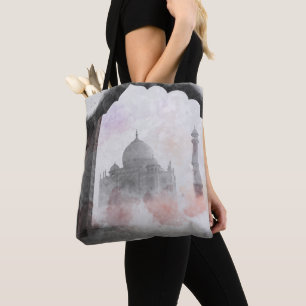 Taj Mahal Postcard Vintage Travel Tote Bag