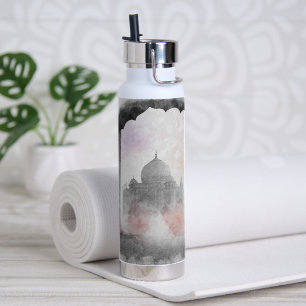 Taj Mahal Postcard Vintage Travel Water Bottle