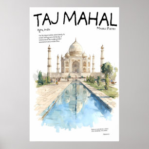 Taj Mahal Poster Agra India Landmark Marble
