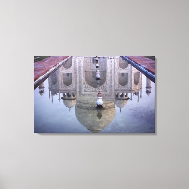 Taj Mahal reflection, Agra, Uttar Pradesh, Canvas Print (Front)