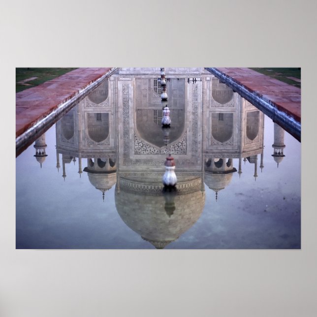 Taj Mahal reflection, Agra, Uttar Pradesh, Poster (Front)
