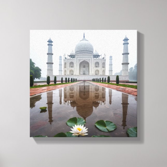 Taj Mahal Reflection Canvas Print (Front)
