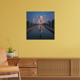 Taj Mahal Reflection Gift Wrap – Serene Moonlit Ar Poster