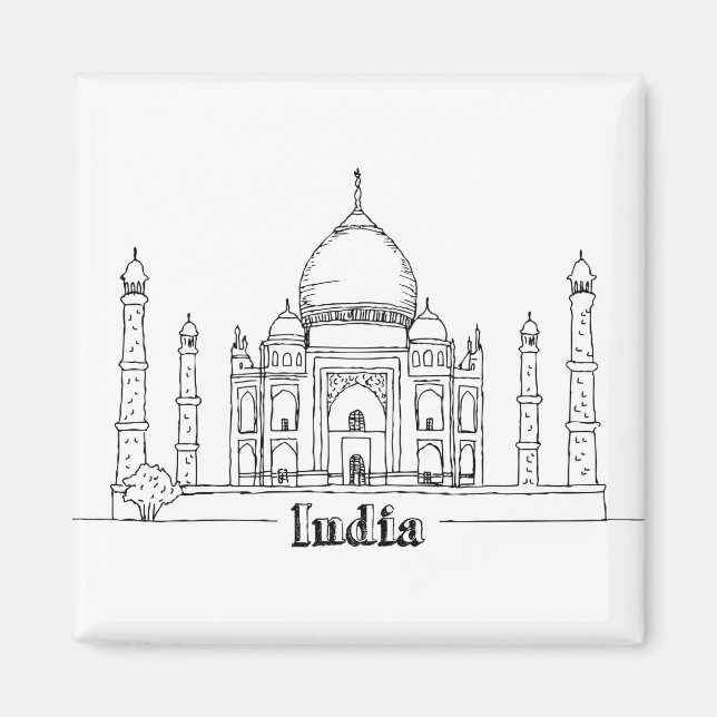 Taj Mahal Vacation Drawing Vacation Art Traveling  Magnet (Front)