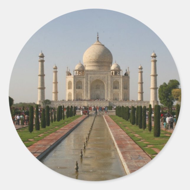 taj mahal water classic round sticker (Front)