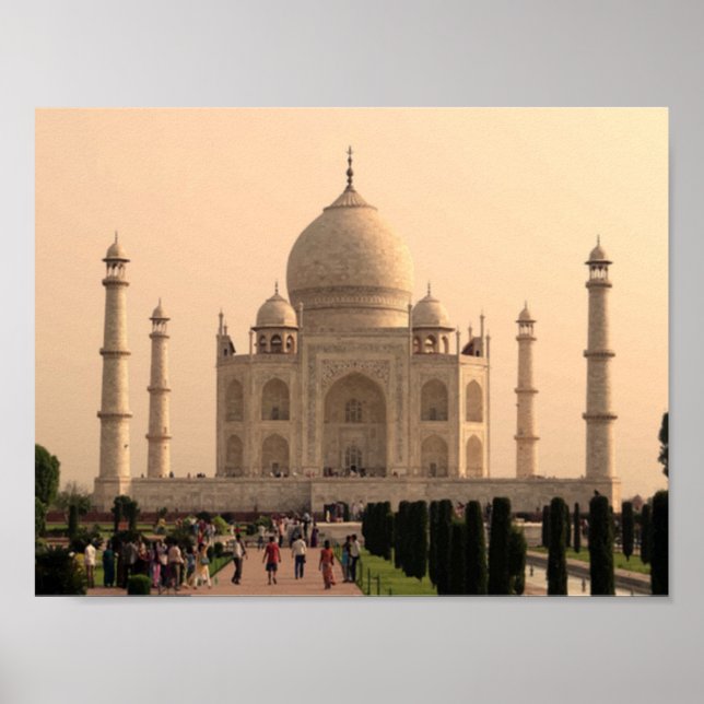 Taj Mahal with people Poster (Front)