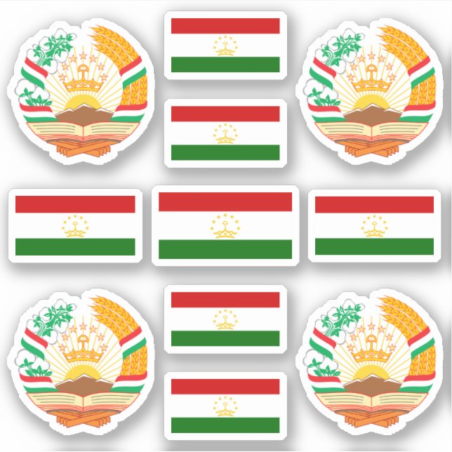 Tajik national symbols / coat of arms and flag (Front)