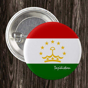 Tajikistan button, patriotic Tajikistan Flag 3 Cm Round Badge