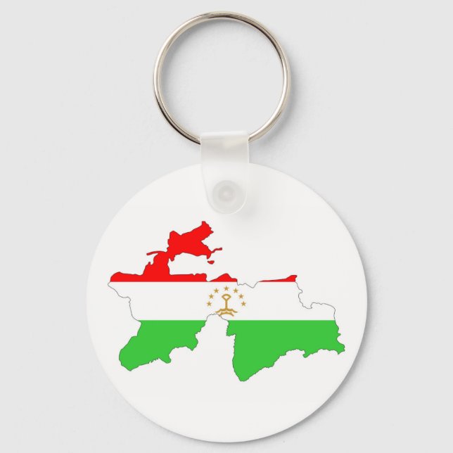 Tajikistan country flag map shape symbol key ring (Front)