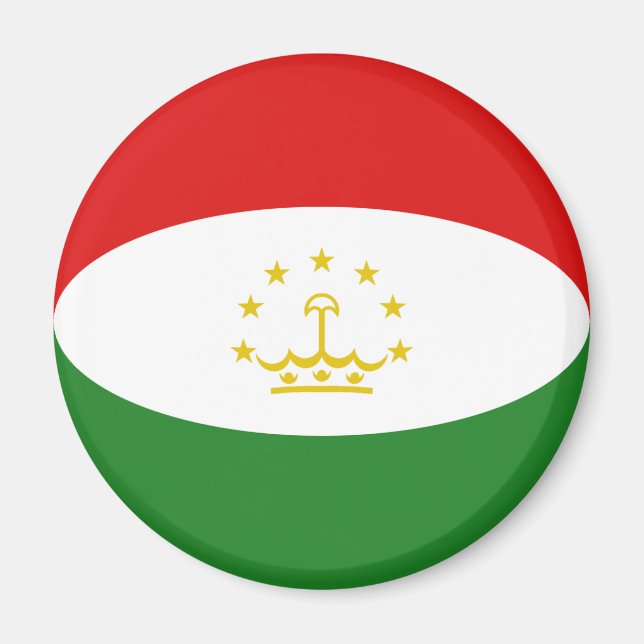 Tajikistan Fisheye Flag Magnet (Front)
