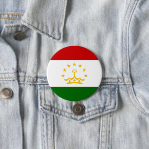 Tajikistan flag 7.5 cm round badge