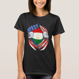 Tajikistan Flag American Proud Of My Tajikistani H T-Shirt