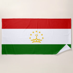 Tajikistan Flag Beach Towel