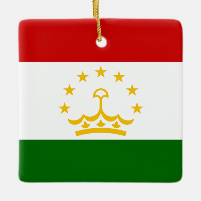Tajikistan Flag  Ceramic Ornament (Front)