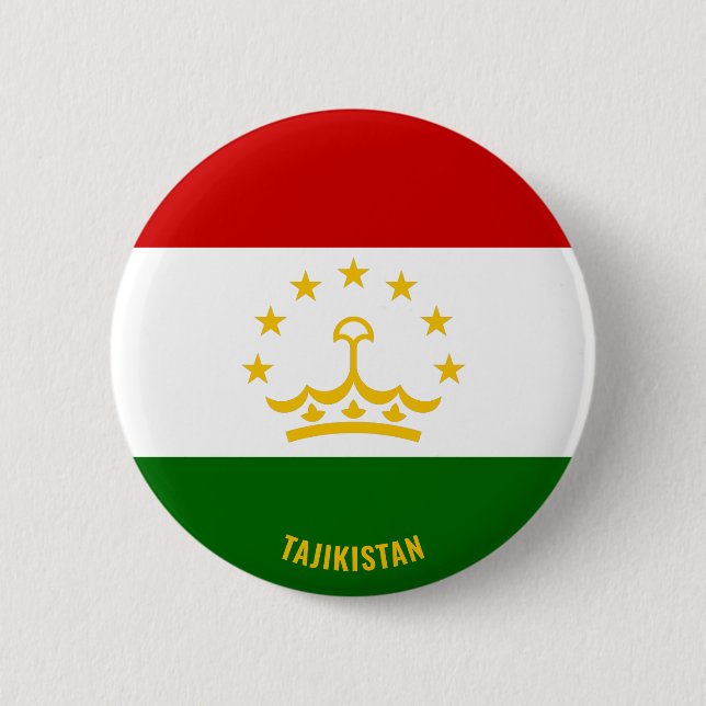 Tajikistan Flag Charming Patriotic Button (Front)