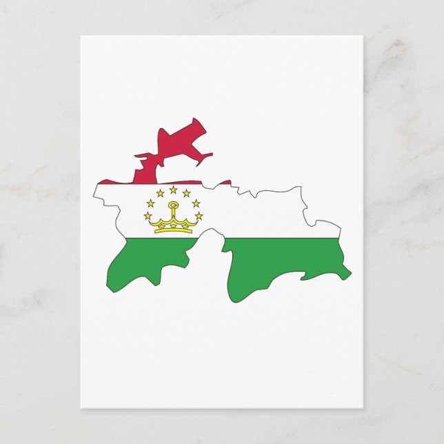 Tajikistan flag map postcard (Front)