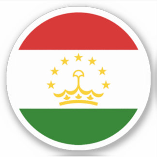 Tajikistan Flag Round Sticker