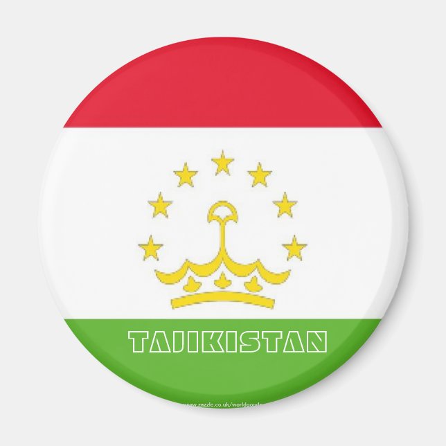 Tajikistan flag souvenir magnet (Front)