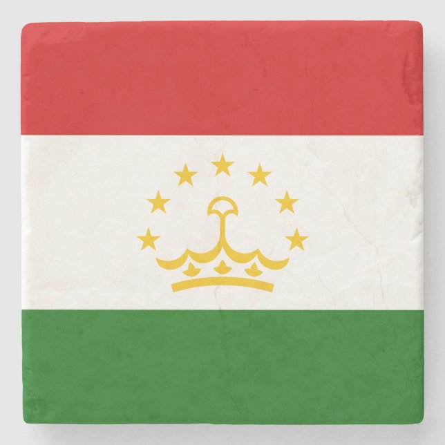 Tajikistan Flag Stone Coaster (Front)