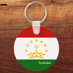 Tajikistan Flag & Tajikistan patriots / sports Key Ring