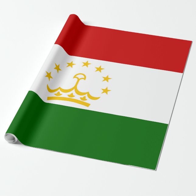 Tajikistan flag wrapping paper (Unrolled)
