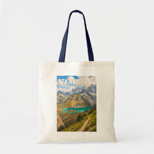 Tajikistan Illustration Travel Art Vintage Tote Bag