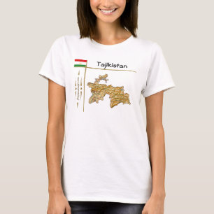 Tajikistan Map + Flag + Title T-Shirt