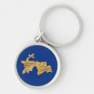 Tajikistan Map Keychain