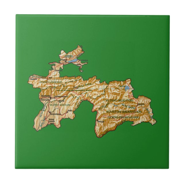 Tajikistan Map Tile (Front)