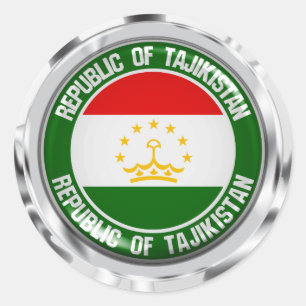 Tajikistan Round Emblem Classic Round Sticker