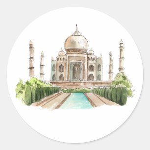 Tajmahal Classic Round Sticker
