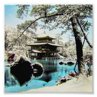 TAKAGI Glass Magic Lantern Slide KINKAKUJI GARDENS