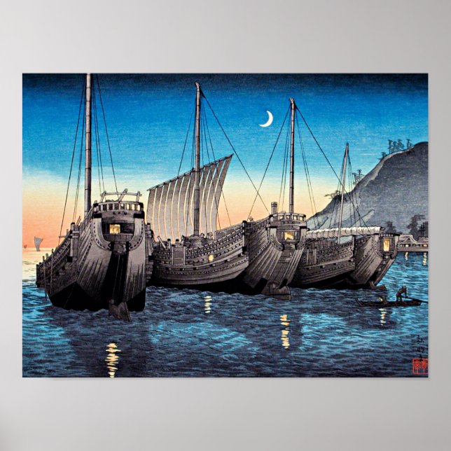 Takahashi - Junks in Inatori Bay, Izu Poster (Front)