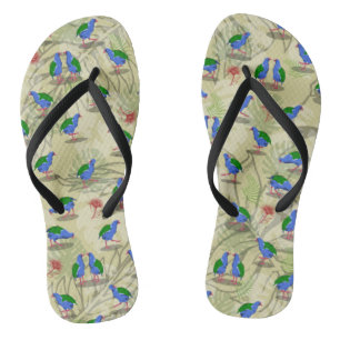 Takahe NZ bird pattern Jandals