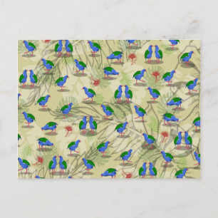 Takahe NZ bird pattern Postcard