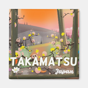 Takamatsu japan travel poster magnet