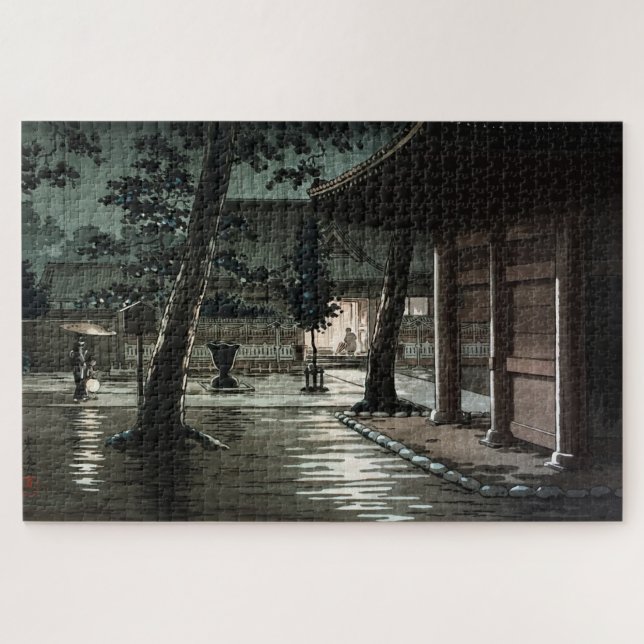 Takanawa Sengakuji Temple by Tsuchiya Koitsu Jigsaw Puzzle (Horizontal)