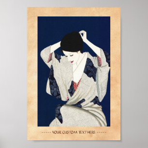 Takasawa Keiichi Hair classic japanese lady woman Poster