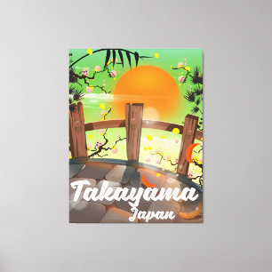 Takayama Japanese blossom poster. Canvas Print