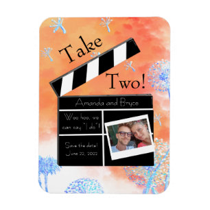 Take 2 save the date dandelion and clouds magnet