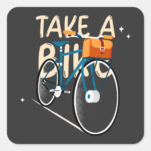 Take A Bike  Square Sticker (Front)