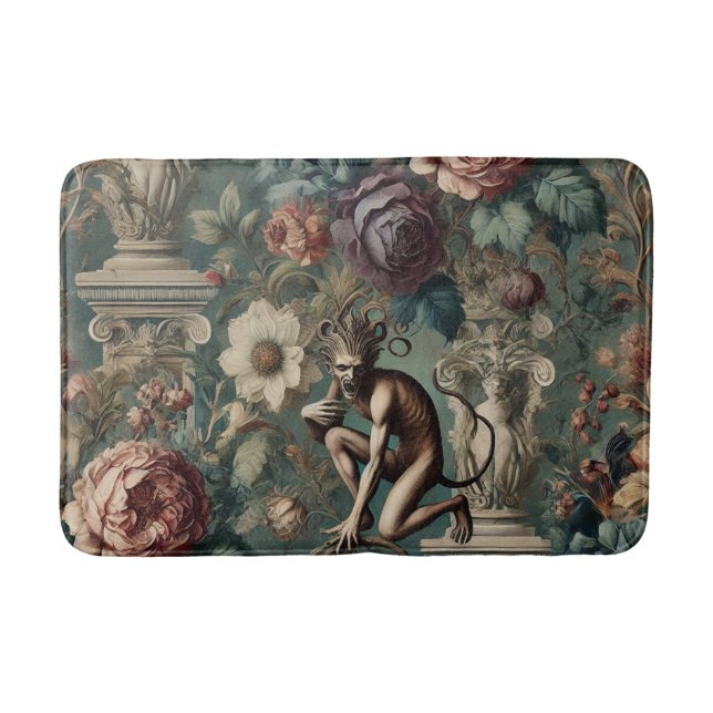 Take a Bow – Gothic Floral Design Bath Mat (Front)