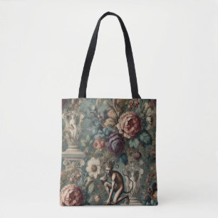 Take a Bow – Gothic Floral Design Tote Bag
