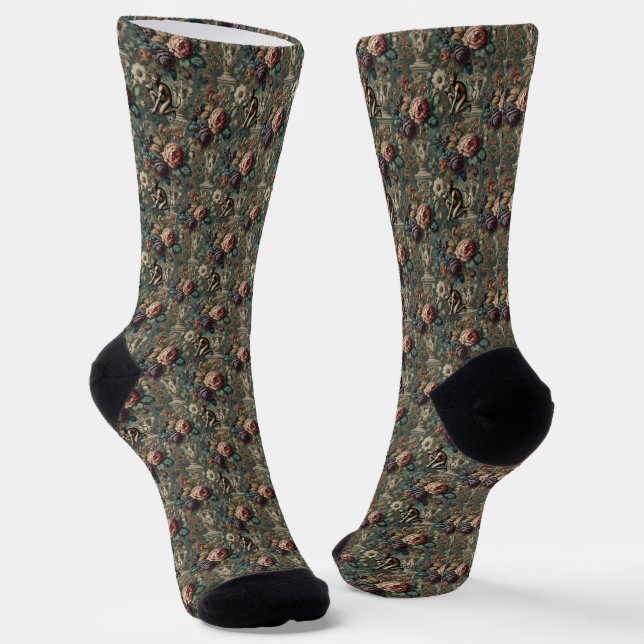 Take a Bow – Gothic Victorian Delirium Socks (Angled)