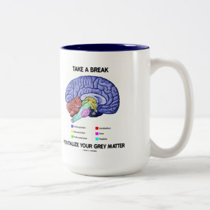 Take A Break Revitalise Your Grey Matter (Brain) Two-Tone Coffee Mug