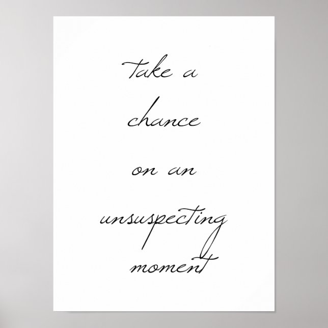 Take A Chance Poster (Front)