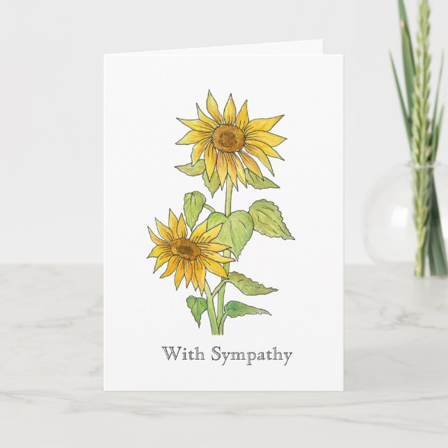 Take a deep breath Sunflower Sympathy Card (Front)