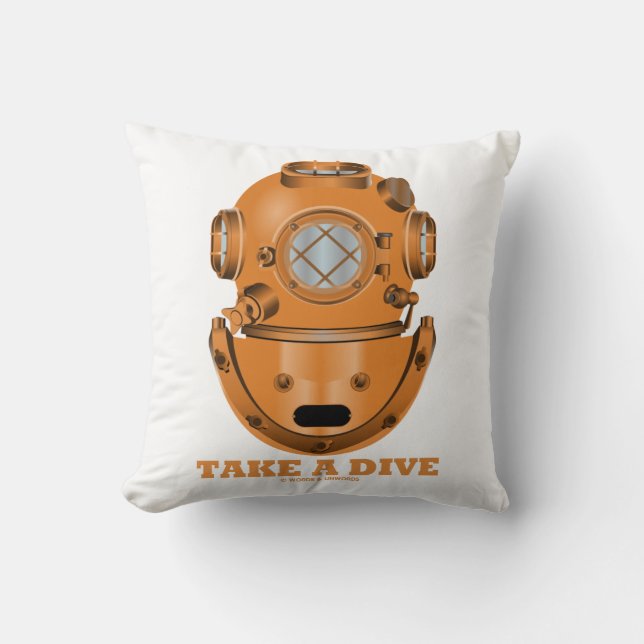 Take A Dive Deep Diving Helmet Oceanographer Cushion (Front)