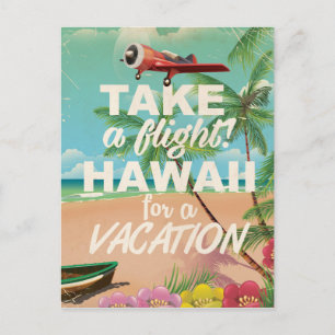 Take a Flight! Hawaii for a Vacation Postcard