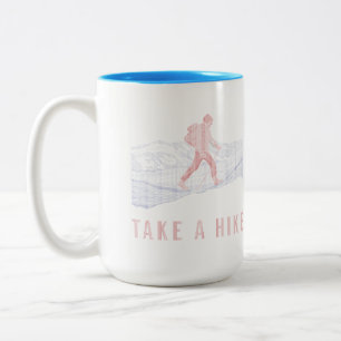 Take a Hike Blue and Red Two-Tone Coffee Mug